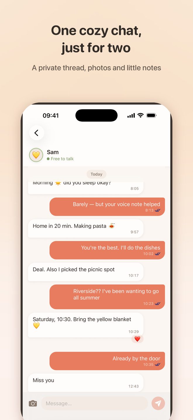 A private chat thread between two people