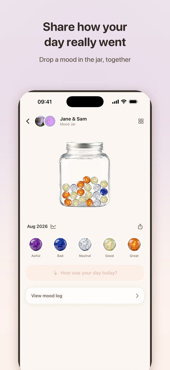 A mood jar filling up with the week's moods